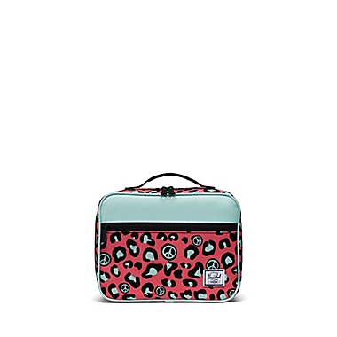 Herschel Supply Co.&reg; Pop Quiz Leopard Lunch Box in Red/Green. View a larger version of this product image.