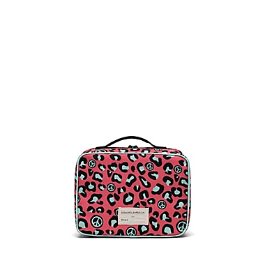 Herschel Supply Co.&reg; Pop Quiz Leopard Lunch Box in Red/Green. View a larger version of this product image.
