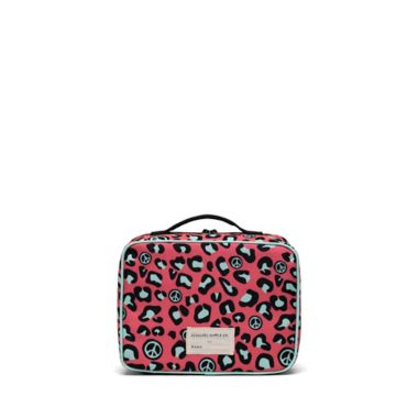 Herschel Supply Co.&reg; Pop Quiz Leopard Lunch Box in Red/Green. View a larger version of this product image.