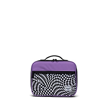 Herschel Supply Co.&reg; Pop Quiz Warp Checkered Lunch Box in Orchid. View a larger version of this product image.