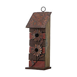 Glitzhome® 2-Tier Distressed Wood Birdhouse