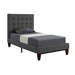 Inspired Home Linen Upholstered Platform Bed