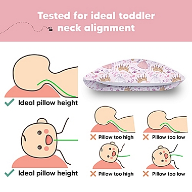 KeaBabies&reg; Dear Princess Toddler Pillow in Pink. View a larger version of this product image.