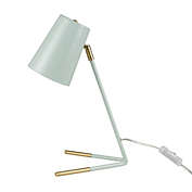 The Novogratz x Globe Dobby 16-Inch Desk Lamp in Matte Teal with Gold Accents