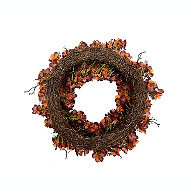 Bee & Willow&trade; 20-Inch Hydrangea Wreath in Burgundy. View a larger version of this product image.