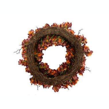 Bee & Willow&trade; 20-Inch Hydrangea Wreath in Burgundy. View a larger version of this product image.