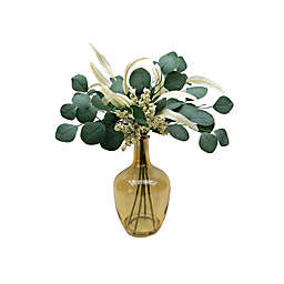 Bee & Willow™ 18-Inch Eucalyptus Floral Arrangement with Glass Vase in Amber