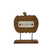 Bee &amp; Willow&trade; Pumpkin &quot;Gather&quot; Tapletop Sign Fall Decoration in Brown