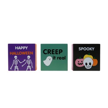 H for Happy&trade; 3.9-Inch Wooden Decorative Halloween Sign. View a larger version of this product image.