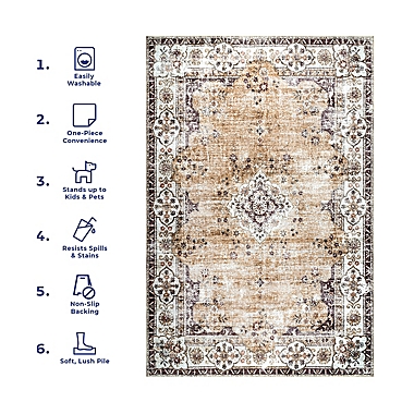 nuLOOM Paisley Machine Washable Area Rug. View a larger version of this product image.