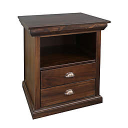 Casual Home Lincoln Nightstand with Concealed Compartment in Antique Mocha