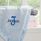 Alternate image 0 for Playful Name Embroidered Satin Trim Baby Blanket in Blue