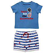 Baby Starters&reg; 2-Piece Fireworks T-Shirt and Short Set in Navy/White