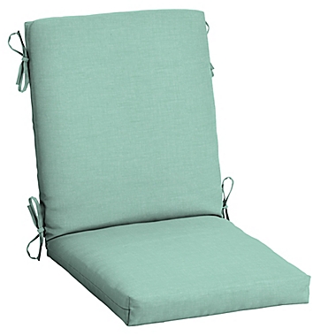 Arden Selections&reg; Leala Textured Outdoor Dining Chair Cushion in Aqua. View a larger version of this product image.