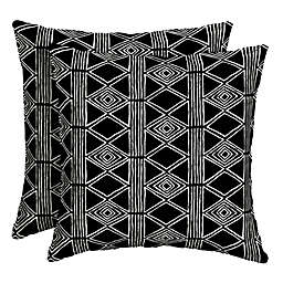 Arden Selections™ Indoor/Outdoor Square Throw Pillows in Black (Set of 2)