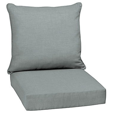 Arden Selections&trade; 2-Piece Solid Outdoor Deep Seat Cushions Set in Grey. View a larger version of this product image.