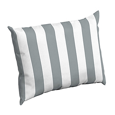 Arden Selections&trade; Cabana Stripe Outdoor Dining Chair Pillow Back Cushion in Grey. View a larger version of this product image.