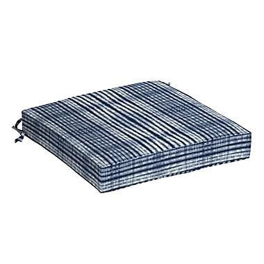 Arden Selections&trade;Shibori Stripe Outdoor Chair Cushion in Blue. View a larger version of this product image.