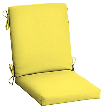 Arden Selections&reg; Leala Textured Outdoor Dining Chair Cushion in Lemon. View a larger version of this product image.