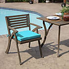 Alternate image 1 for Arden Selections&trade; Leala Texture Outdoor Seat Pad in Pool Blue