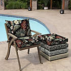 Alternate image 3 for Arden Selections&trade; Simone Tropical 2-Piece Outdoor Dining Chair Cushion Set in Black
