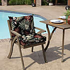 Alternate image 1 for Arden Selections&trade; Simone Tropical 2-Piece Outdoor Dining Chair Cushion Set in Black