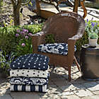 Alternate image 2 for Arden Selections&trade; Indoor/Outdoor Ashland Jacobean Wicker Chair Cushion in Navy/White