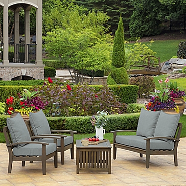 Arden Selections&trade; 2-Piece Solid Outdoor Deep Seat Cushions Set in Grey. View a larger version of this product image.
