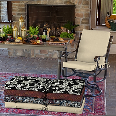 Arden Selections&trade; Leala High Back Indoor/Outdoor Dining Chair Cushion in Taupe. View a larger version of this product image.