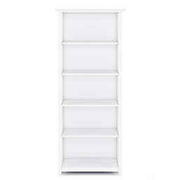 Simpli Home Amherst Solid Wood 5 Shelf Bookcase in White