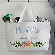 Floral Name Meaning Personalized Tote Bag
