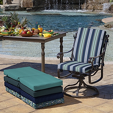 Arden Selections&trade; Stripe Outdoor Dining Chair Cushion. View a larger version of this product image.