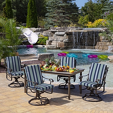Arden Selections&trade; Stripe Outdoor Dining Chair Cushion. View a larger version of this product image.