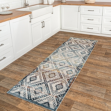 nuLOOM Kajal Machine Washable Geometric 2&#39;6 x 8&#39; Runner in Beige. View a larger version of this product image.