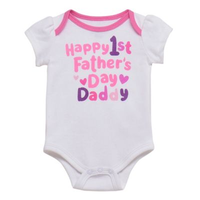 Happy First Fathers Day Dad Shower Gift Newborn Romper Bodysuit For Babies 