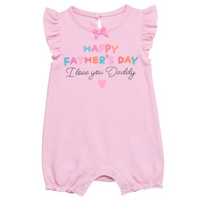 Baby Starters&reg; Happy Father&#39;s Day Romper in Pink