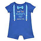 Alternate image 0 for Baby Starters&reg; Newborn &quot;Our 1st Mother&#39;s Day&quot; Suspenders Romper in Blue