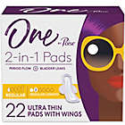 Alternate image 0 for One by Poise&reg; 22-Count 2-in-1 Ultra Thin Regular Feminine Pads with Wings