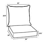 Alternate image 5 for Arden Selections&trade; Shibori Stripe Indoor/Outdoor 2-Piece Deep Seat Cushion Set in Black
