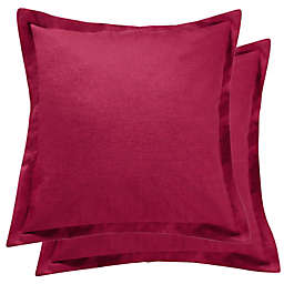 Levtex Home Spruce European Pillow Shams in Red (Set of 2)