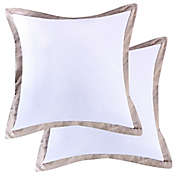 Levtex Home Spruce European Pillow Shams in Off White (Set of 2)