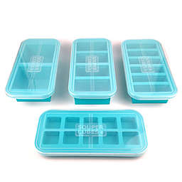 Souper Cubes™ 4-Piece Freezer Trays Gift Set in Aqua