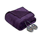 Beautyrest&reg; Heated Microlight to Berber Throw in Purple