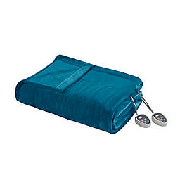 Beautyrest® Heated Plush Twin Blanket in Teal