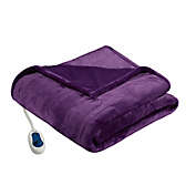 Beautyrest&reg; Heated Microlight to Berber King Blanket in Purple
