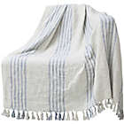 Alternate image 1 for Everhome&trade; Coastal Stripe Outdoor Throw Blanket in White/Blue