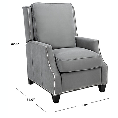 Safavieh Thoreau Leather Recliner in Cement. View a larger version of this product image.