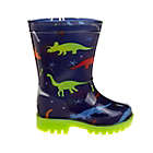 Alternate image 2 for Josmo Shoes&reg; Size 2-3 Dinosaur Rain Boot in Blue/Multi