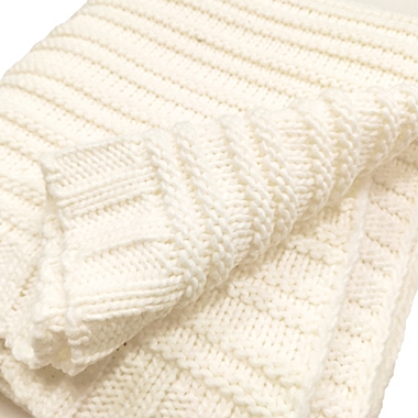 Everhome&trade; Hamptons Sweater Knit Throw Blanket in Coconut Milk. View a larger version of this product image.
