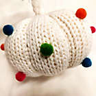 Alternate image 1 for H for Happy&trade; 9-Inch Hand-Knitted Pompom Pumpkin Pillow